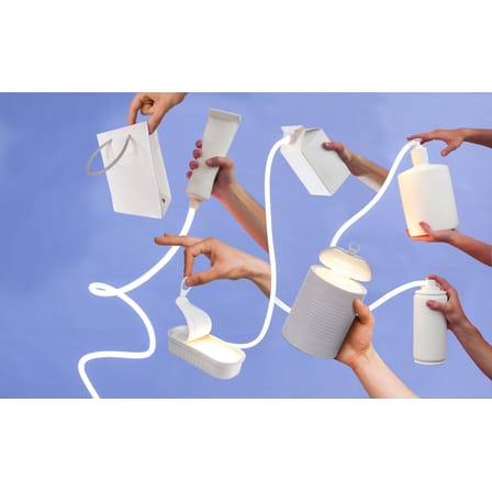 Lampe de table Daily Glow - Savon LED plastique blanc / Résine - 16 x 10 x H 29,5 cm - Seletti