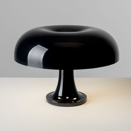 Lampe de table Nessino plastique noir / Ø 32 x H 23 cm - Réédition 1960s - Artemide