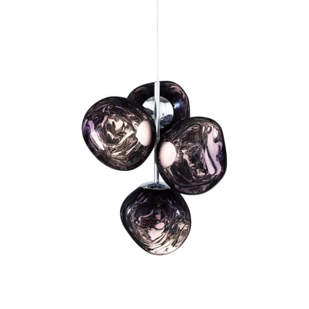 Suspension Melt Chandelier Mini gris / LED - Ø 54 x H 63 cm / Polycarbonate métallisé (change de couleur) - Tom Dixon