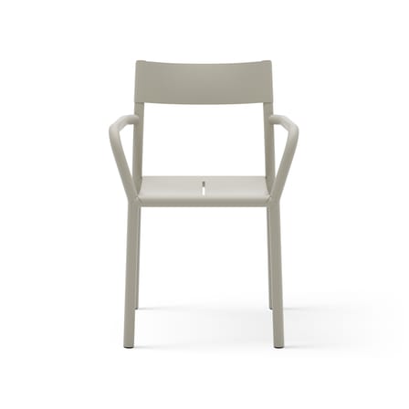 Poltroncina con braccioli impilabile May metallo grigio - NEW WORKS