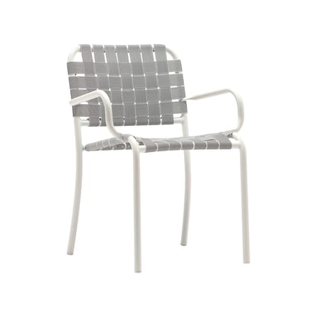 Poltroncina da pranzo Inout 824 tessuto grigio / Cinghie elastiche - Gervasoni