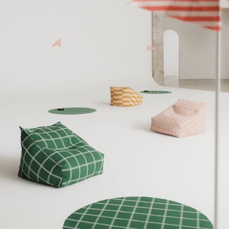 Pouf enfant Vibes tissu vert - NOBODINOZ