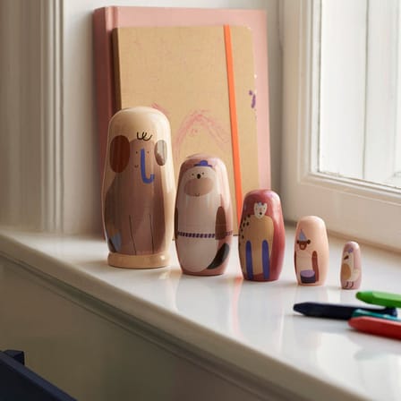 Poupées russes Critter bois multicolore / Bois FSC - Ferm Living