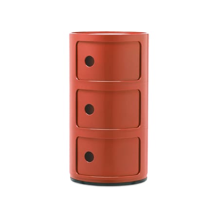 Rangement Componibili plastique orange (1968) / 3 tiroirs - H 58 cm - Kartell