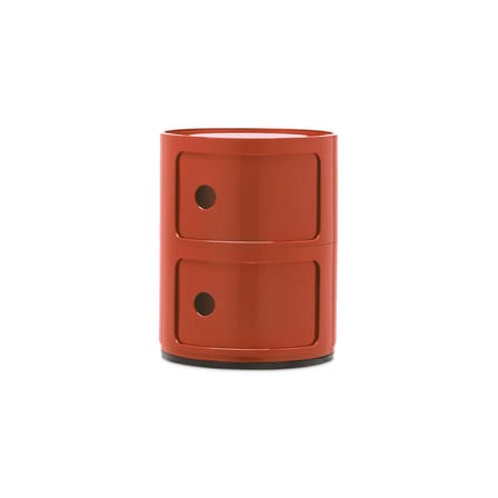 Rangement Componibili plastique orange / 2 tiroirs - H 40 cm - Anna Castelli Ferrieri, 1968 - Kartell