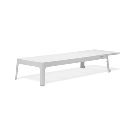Schrägstellbarer, stapelbarer Liegestuhl Plano corian weiß - NARDI