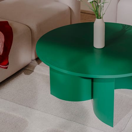 Table basse Gavo bois vert / Ø 95 x H 44 cm - NOO.MA