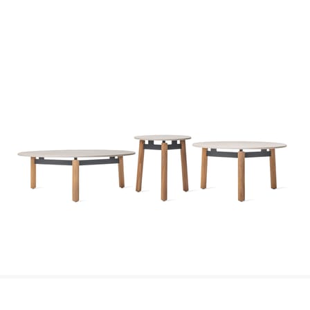 Table d'appoint Lento / Céramique & teck - Ø 45 x H 44 cm - Vincent Sheppard