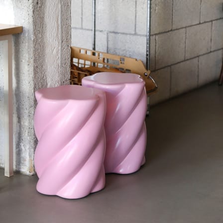 Tabouret Marshmallow rose / Ø 33 x H 45 cm - & klevering