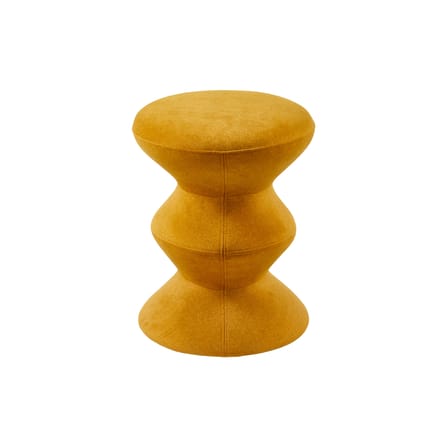 Tabouret rembourré Zig Zag Soft tissu jaune - POLSPOTTEN