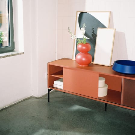 Met Television table wood orange / W 160 x H 60 cm - NOO.MA