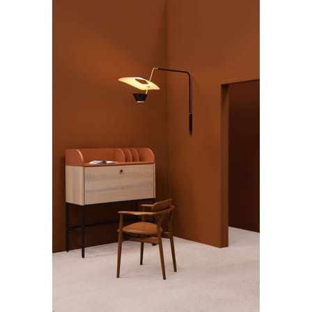Applique avec prise G25 blanc or métal / Potence - Réédition 1951, Pierre Guariche - SAMMODE STUDIO