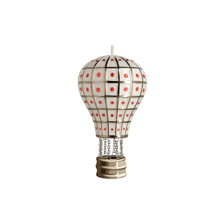 Boule de Noël Fleurs de Jorì céramique gris / Montgolfière - peint main / Seconde vie - Alessi