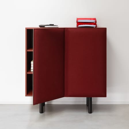 Buffet Tacito rouge / L 100 x H 107 cm - Portes en feutre - Magis
