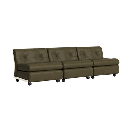 Canapé modulable Amanta cuir / 3 places - L 238 cm / Réédition 1966, Mario Bellini - Hay