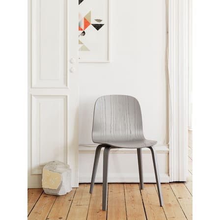 Chaise rembourrée Visu tissu gris - Muuto
