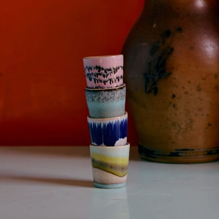 Set de 4 coquetiers 70s ceramics céramique / Ø 4,5 x H 5 cm - HK LIVING