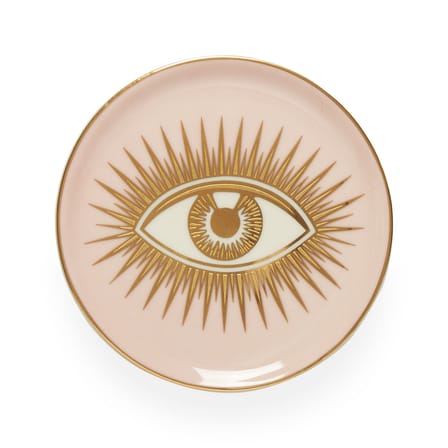 Set de 4 dessous de verre Le wink céramique / Porcelaine & or - Jonathan Adler