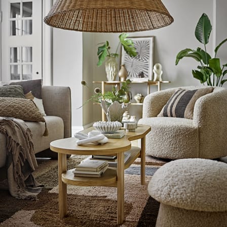 Fauteuil pivotant Bocca tissu beige / Tissu bouclé - Bloomingville