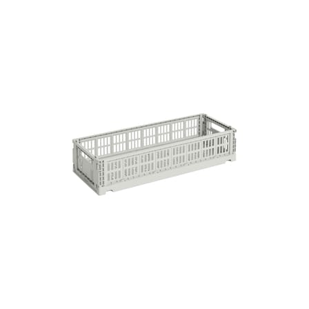 Panier Colour Crate MINI plastique gris Oblong / 13 cm x 34.5 cm - Hay