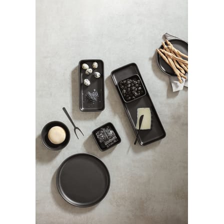 Nordic kitchen Serving dish ceramic black / Sandstone - 12 x 24 cm - Eva Solo