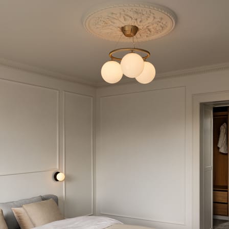 Suspension Miira 3 Circular verre blanc / Ø 54 cm - NUURA