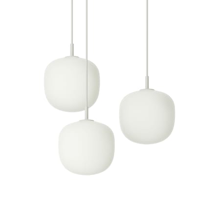 Suspension Rime verre / 3 globes - Ø 18 cm - Muuto