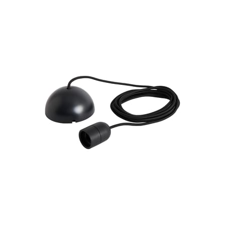 Système électrique pour suspension Common tissu noir / Set câble tissu 4m, rosace, douille E27 - Hay
