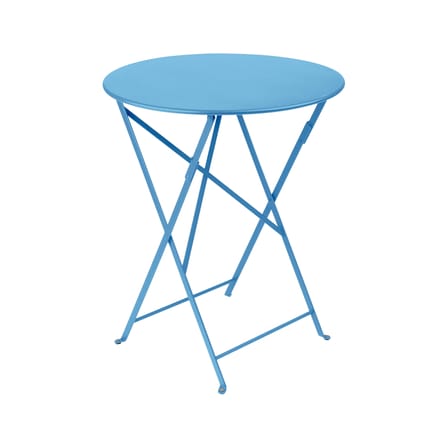 Table pliante Bistro métal bleu / Ø 60 cm - Acier / 2 personnes - Fermob