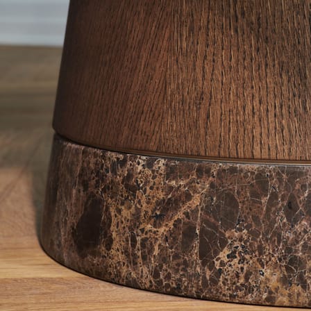Table ronde Piro bois marron / Ø 125 cm - Base marbre - Bolia