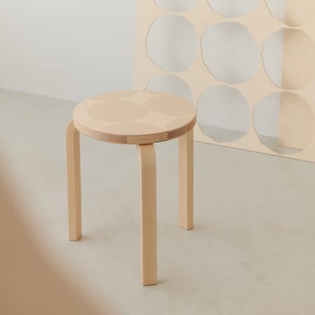 Tabouret empilable 60 / 3 pieds - Artek + Marimekko, édition limitée 90e anniversaire - ARTEK