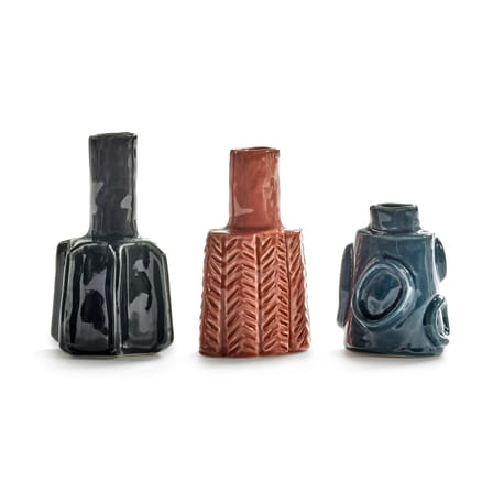 Vase Molly keramik bunt / Set aus 6 Mini-Vasen - Serax