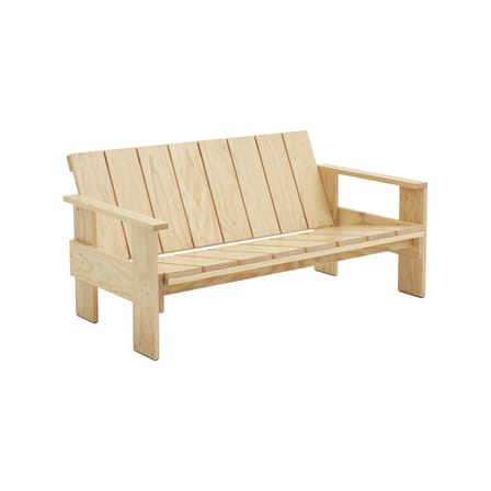 Canapé de jardin 2 places Crate Lounge Outdoor bois naturel / Gerrit Rietveld, 1934 - L 134,5 cm - Hay