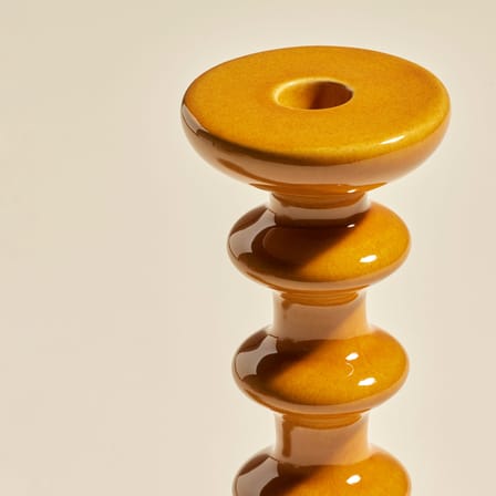 Slave Candle stick ceramic yellow / H 30 cm - Maison Sarah Lavoine