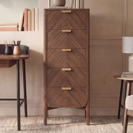 Cassettiera Marius legno naturale / L 50 x H 130 cm - Hartô