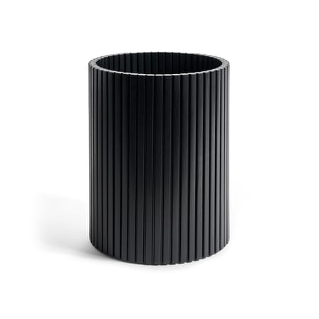 Cestino per la carta Roller Max legno nero / Mogano - Ø 28 x H 35 cm - Ethnicraft
