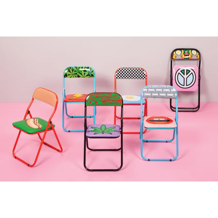 Chaise pliante Peace plastique multicolore / rembourrée - Seletti