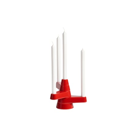 Chandelier Brute céramique rouge / H 17 cm - 4 bougies - & klevering
