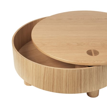 Olles Coffee table natural wood / Box - Ø 80 x H 30 cm - Ferm Living