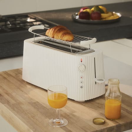 Grille-pain Plissé plastique noir / Long -  4 tranches / 1700W - Alessi