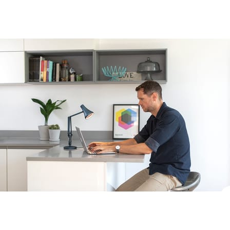 Lampe de table 90 Mini Mini LED métal bleu gris / Branchement secteur ou USB - Anglepoise