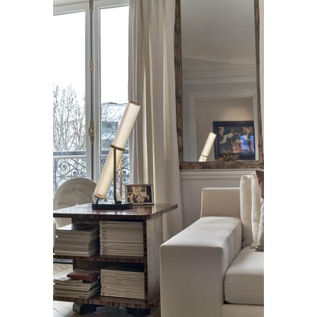Lampe de table Frechin LED verre blanc / H 65 cm - marbre - DCW éditions