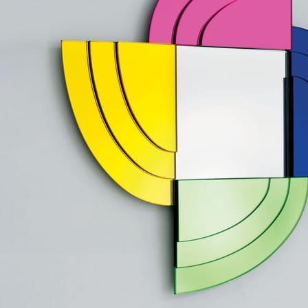 Miroir mural Gli Specchi di Dioniso 05 verre multicolore / Ettore Sottsass - 69 x 69 cm - Glas Italia