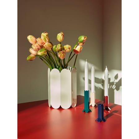 Portacandela Arcs Small metallo blu / H 9 cm - Metallo - Hay