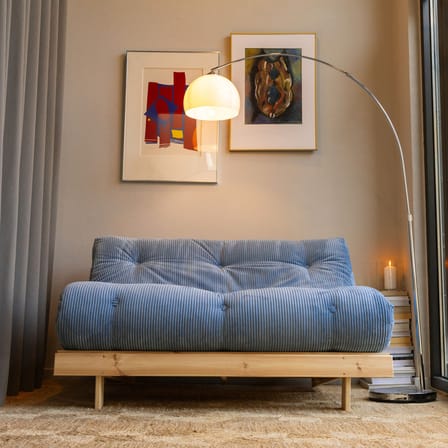 Divano convertibile Roots legno blu / L 140 cm - 3 posizioni / Struttura in pino chiaro - KARUP