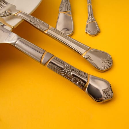 Set de couverts Kintsugi métal argent / 4 pièces - Seletti