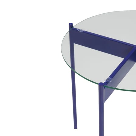 Table d'appoint Beam verre bleu / Ø 45 x H 42 cm - HÜBSCH