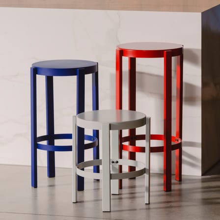 Tabouret haut Doon métal bleu / H 65 cm - NOO.MA
