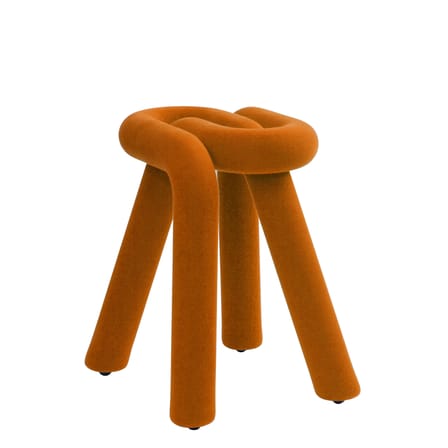 Tabouret rembourré Bold tissu marron - Moustache