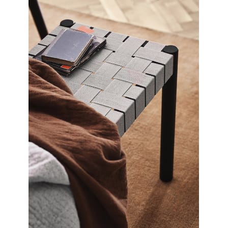 Banc Betty TK5 tissu bois noir / L 157 cm - Sangles en lin - &tradition